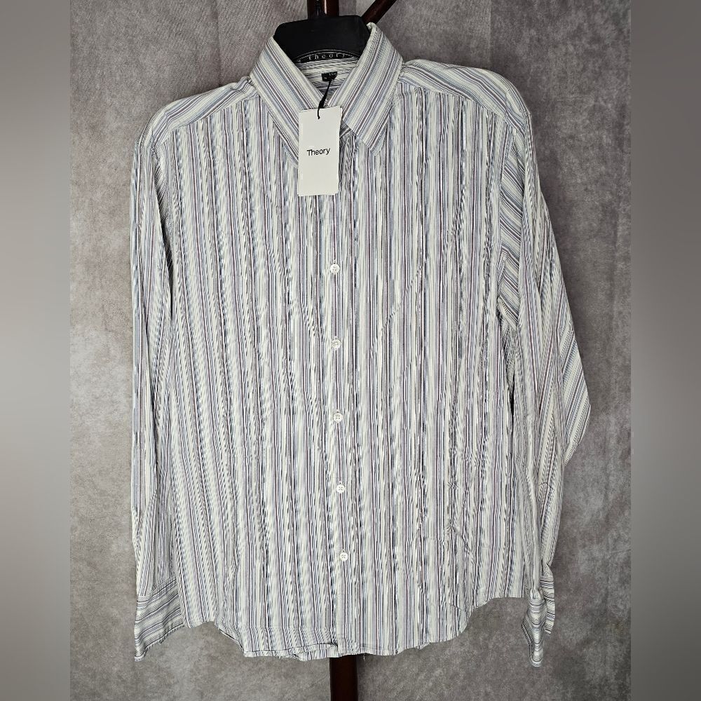 Men's THEORY Irving Thordon Sport Button Down Shirt Large